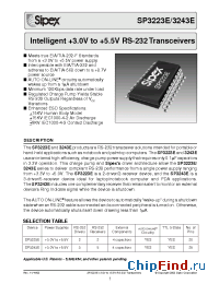 Datasheet SP3243ECT manufacturer Sipex